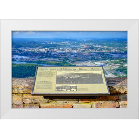 Chattanooga Missionary Ridge Plaque White Modern Wood Framed Art Print by Lee, Rachel