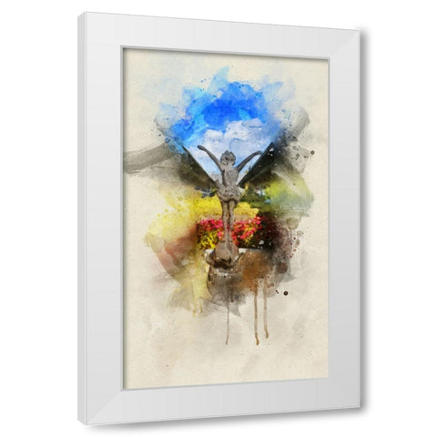 Choo Choo Pixie Watercolor White Modern Wood Framed Art Print by Lee, Rachel