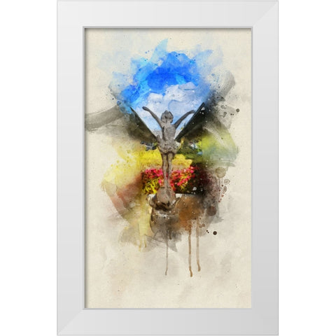 Choo Choo Pixie Watercolor White Modern Wood Framed Art Print by Lee, Rachel