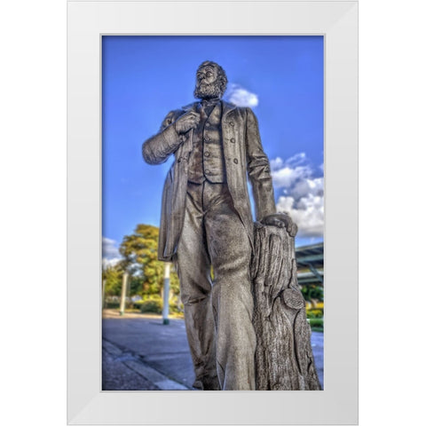 Choo Choo Statue White Modern Wood Framed Art Print by Lee, Rachel
