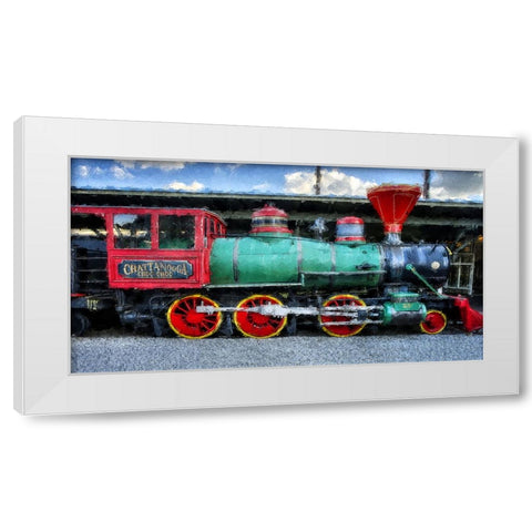 Choo Choo Train Oil Paint White Modern Wood Framed Art Print by Lee, Rachel