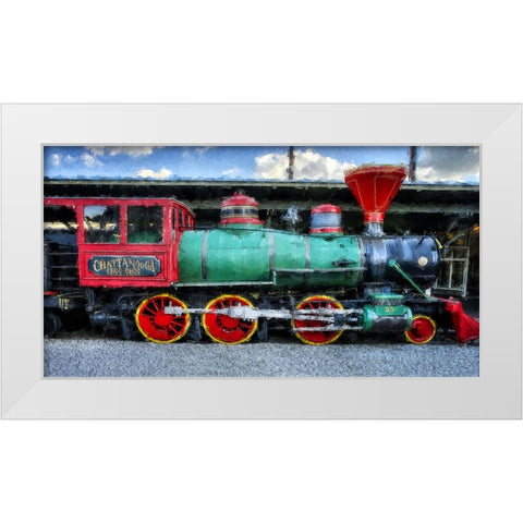 Choo Choo Train Oil Paint White Modern Wood Framed Art Print by Lee, Rachel