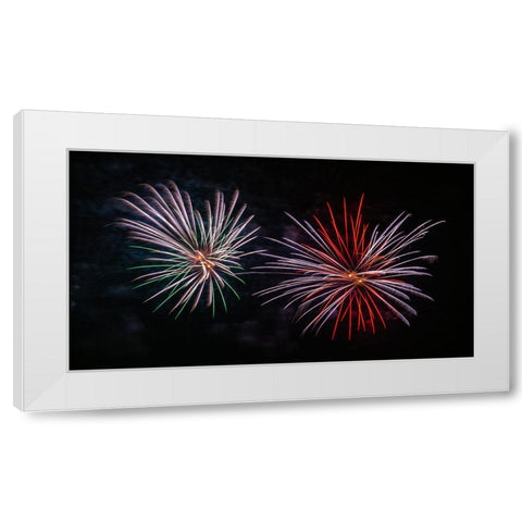 Fireworks 1 White Modern Wood Framed Art Print by Lee, Rachel