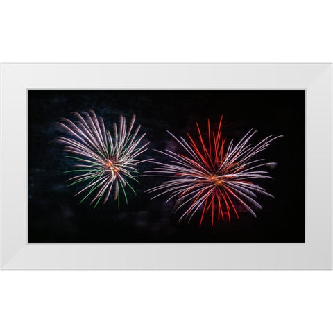 Fireworks 1 White Modern Wood Framed Art Print by Lee, Rachel