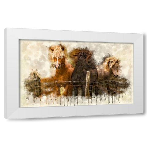 Horse 2 Watercolor White Modern Wood Framed Art Print by Lee, Rachel