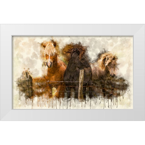 Horse 2 Watercolor White Modern Wood Framed Art Print by Lee, Rachel