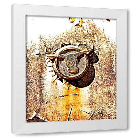 Longhorn White Modern Wood Framed Art Print by Lee, Rachel