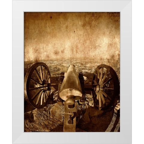 Lookout Cannon 2 Textured White Modern Wood Framed Art Print by Lee, Rachel