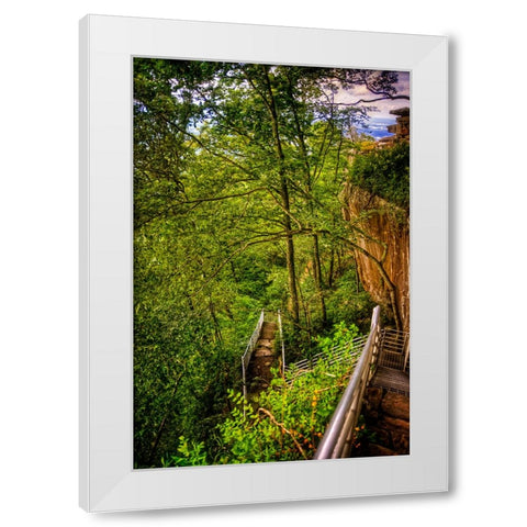 Lookout Trail Stairs White Modern Wood Framed Art Print by Lee, Rachel