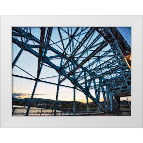 Market Bridge Afternoon 3 Painted White Modern Wood Framed Art Print by Lee, Rachel