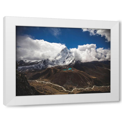 Mountain View 35 White Modern Wood Framed Art Print by Lee, Rachel