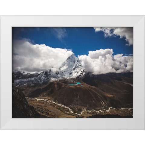 Mountain View 35 White Modern Wood Framed Art Print by Lee, Rachel