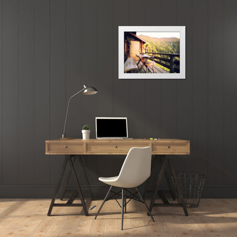 Mountain View 36 White Modern Wood Framed Art Print by Lee, Rachel