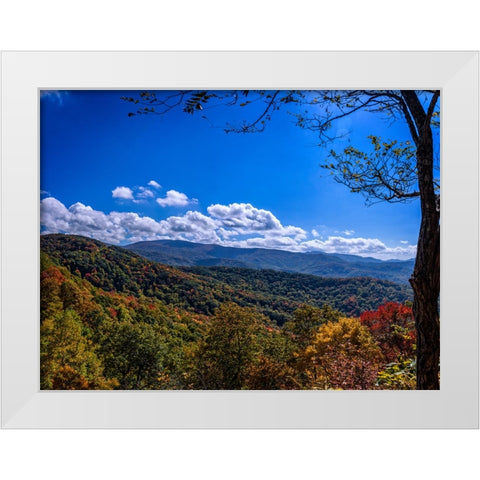 NC Fall Mountains 1 White Modern Wood Framed Art Print by Lee, Rachel