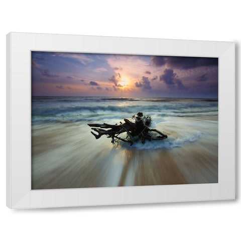 Ocean 28 White Modern Wood Framed Art Print by Lee, Rachel
