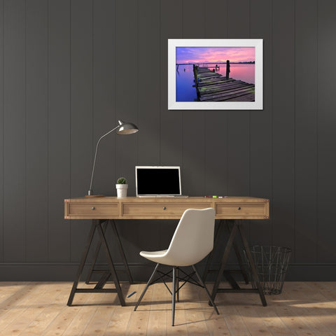 Pier 11 White Modern Wood Framed Art Print by Lee, Rachel