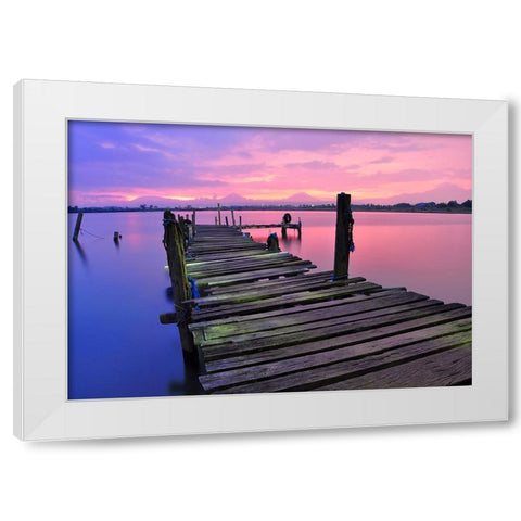 Pier 11 White Modern Wood Framed Art Print by Lee, Rachel