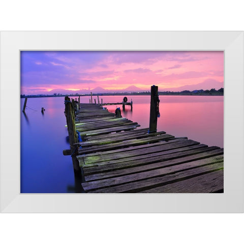 Pier 11 White Modern Wood Framed Art Print by Lee, Rachel