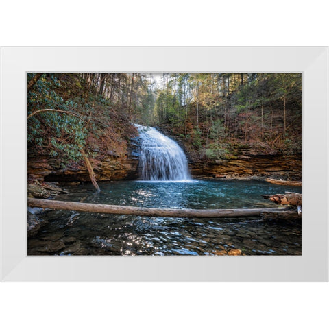 Stinging Fork Falls 2 White Modern Wood Framed Art Print by Lee, Rachel