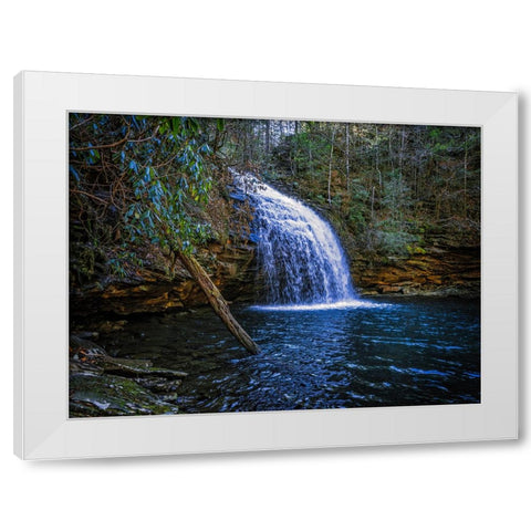 Stinging Fork Falls 3 White Modern Wood Framed Art Print by Lee, Rachel