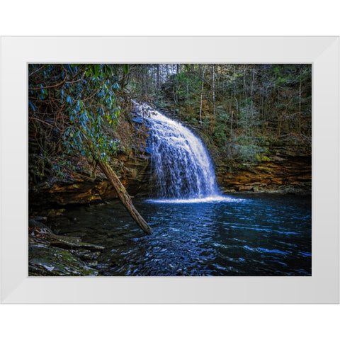 Stinging Fork Falls 3 White Modern Wood Framed Art Print by Lee, Rachel