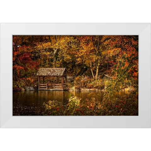 Trees And Water 2 White Modern Wood Framed Art Print by Lee, Rachel