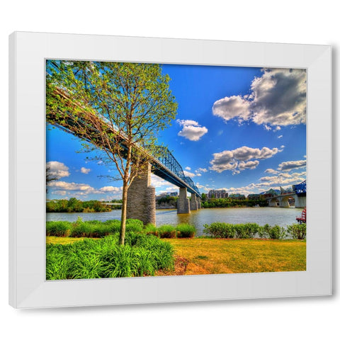 Walnut Bridge From Coolidge Horizontal White Modern Wood Framed Art Print by Lee, Rachel
