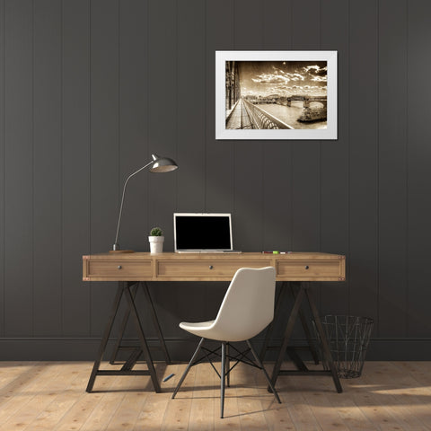 Walnut To Lookout Textured White Modern Wood Framed Art Print by Lee, Rachel