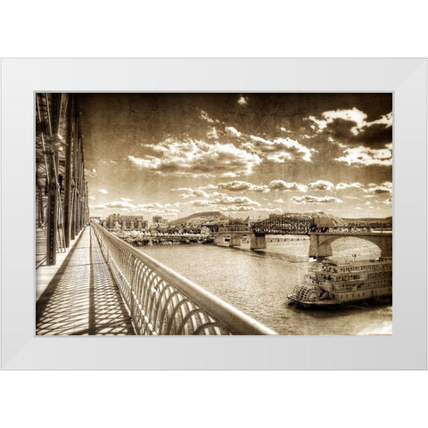 Walnut To Lookout Textured White Modern Wood Framed Art Print by Lee, Rachel