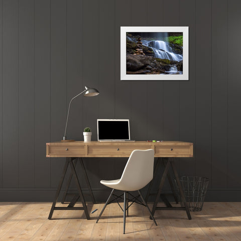 Waterfall 37 White Modern Wood Framed Art Print by Lee, Rachel