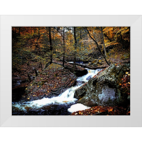 Waterfall 45 White Modern Wood Framed Art Print by Lee, Rachel