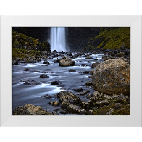Waterfall 54 White Modern Wood Framed Art Print by Lee, Rachel