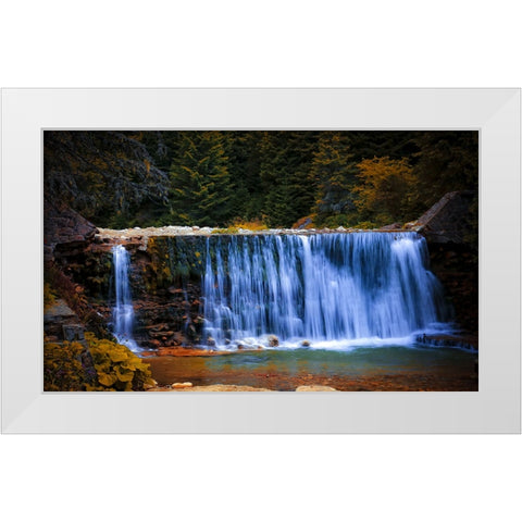 Waterfall 55 White Modern Wood Framed Art Print by Lee, Rachel