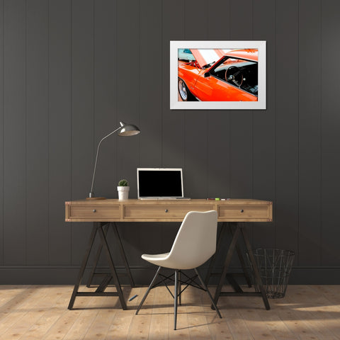 Camaro White Modern Wood Framed Art Print by Malone, Will