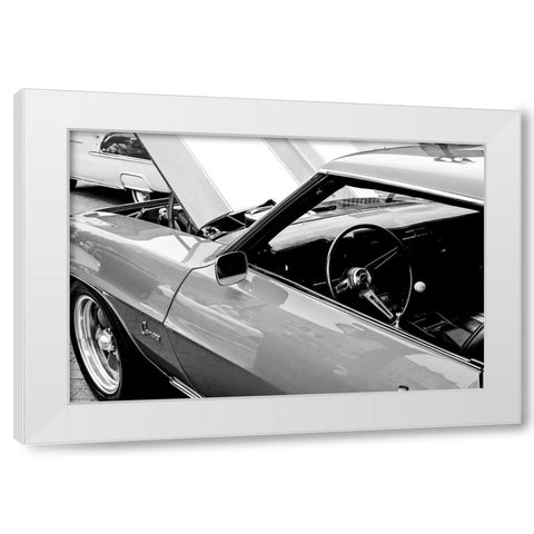 Camaro BW White Modern Wood Framed Art Print by Malone, Will