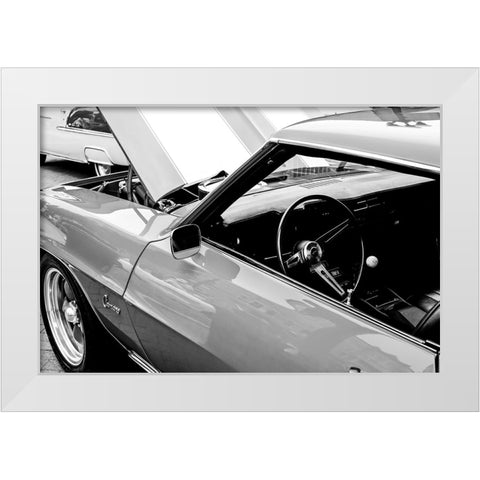 Camaro BW White Modern Wood Framed Art Print by Malone, Will