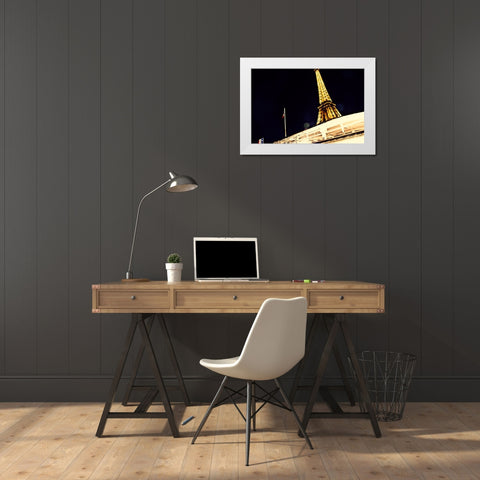 Eiffel Tower White Modern Wood Framed Art Print by Malone, Will