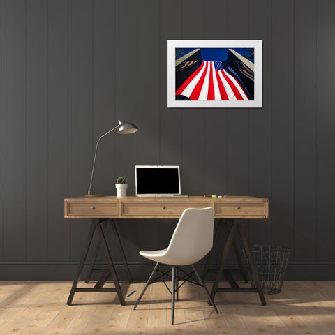 America White Modern Wood Framed Art Print by Malone, Will