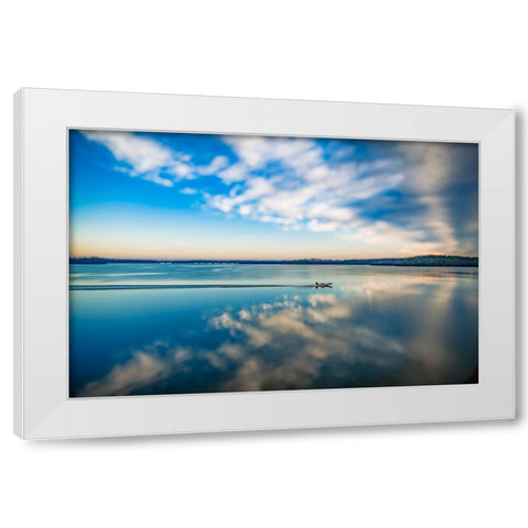 Boat Blur White Modern Wood Framed Art Print by Malone, Will