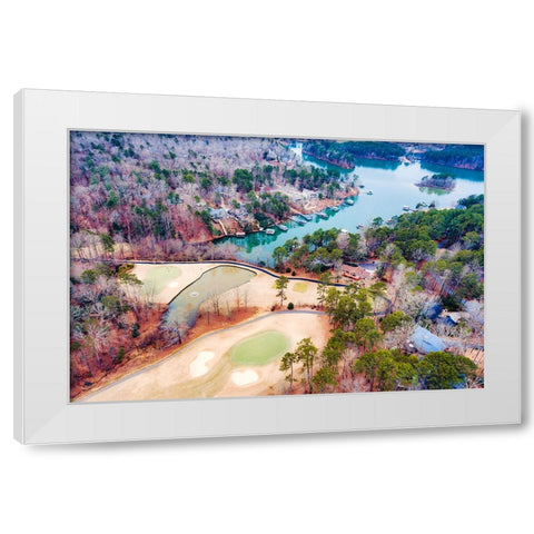 Golf Lake White Modern Wood Framed Art Print by Malone, Will
