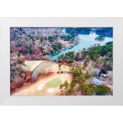 Golf Lake White Modern Wood Framed Art Print by Malone, Will