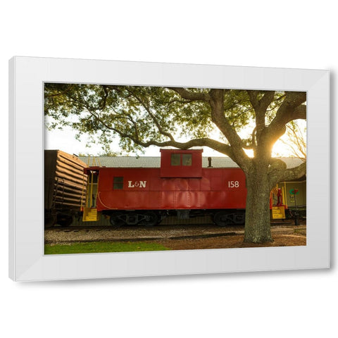 Caboose White Modern Wood Framed Art Print by Malone, Will
