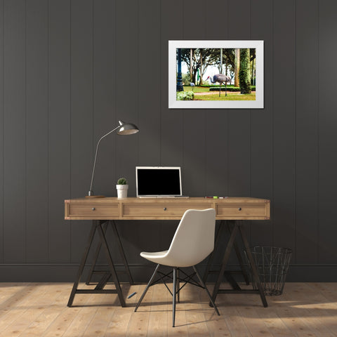 2 Birds and a Lizard White Modern Wood Framed Art Print by Malone, Will