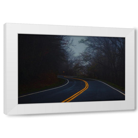 Winding Road White Modern Wood Framed Art Print by Malone, Will