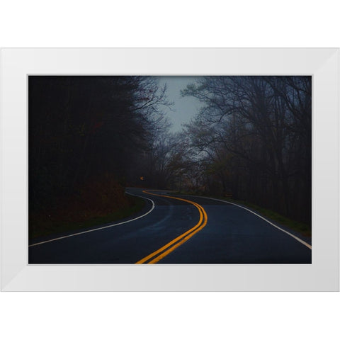 Winding Road White Modern Wood Framed Art Print by Malone, Will