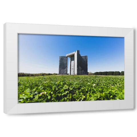 Guidestones White Modern Wood Framed Art Print by Malone, Will