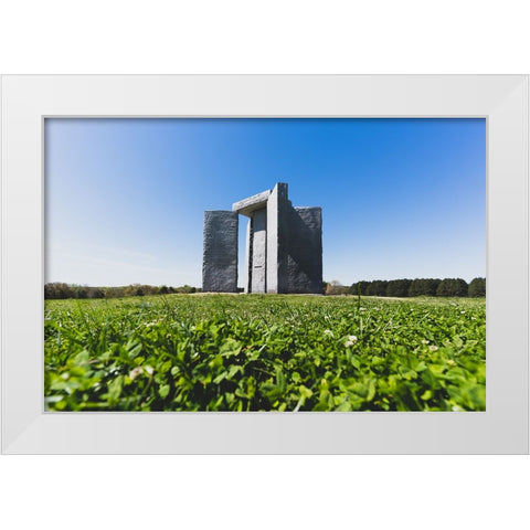 Guidestones White Modern Wood Framed Art Print by Malone, Will