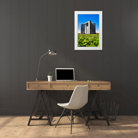 Guidestones 5 White Modern Wood Framed Art Print by Malone, Will