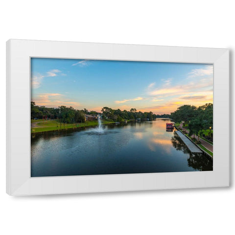 Cane River Sunset White Modern Wood Framed Art Print by Malone, Will