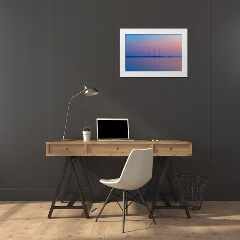 Antennae White Modern Wood Framed Art Print by Malone, Will